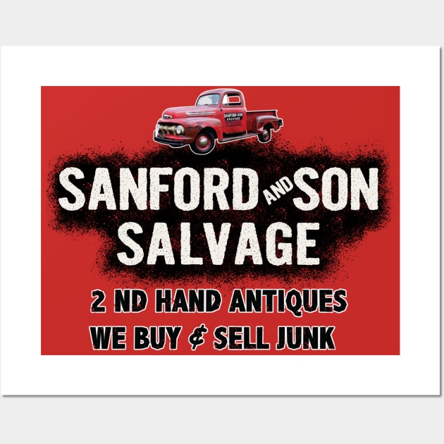 Sanford & Son Salvage Door Panel Sign Wall Art by Alema Art